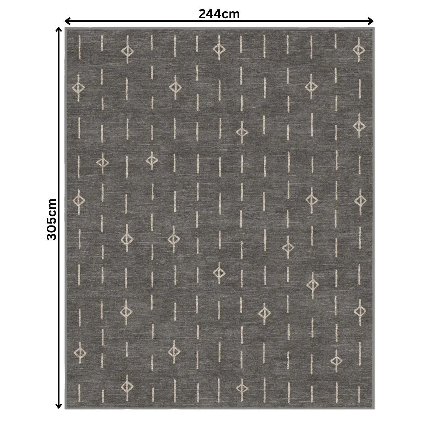 Tapis tissé plat gris Alina