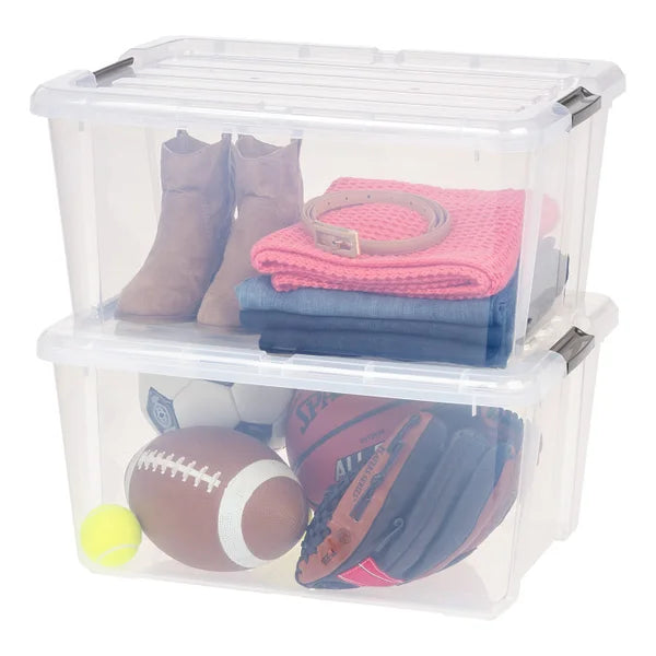 IRIS Bac de Rangement 45L Transparent, Lot de 3