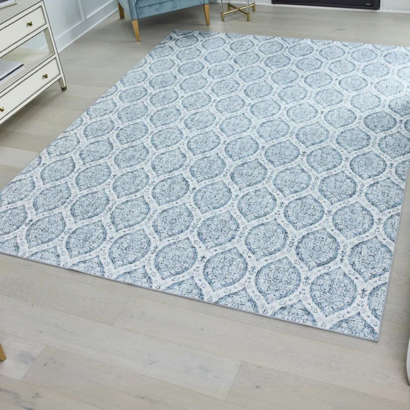 Alisha Aqua Dream Mink Printed Chenille Collection