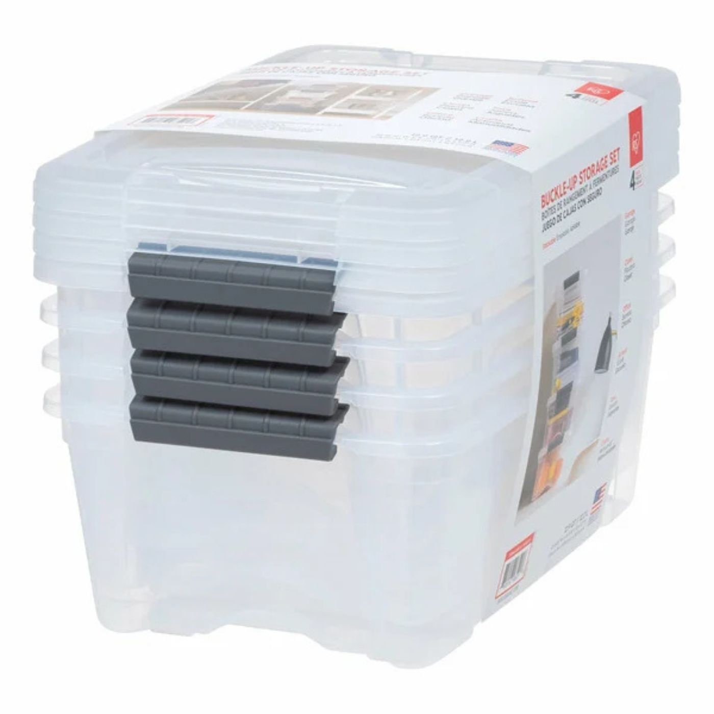 Up Storage Set 12L Clear 4-Pack