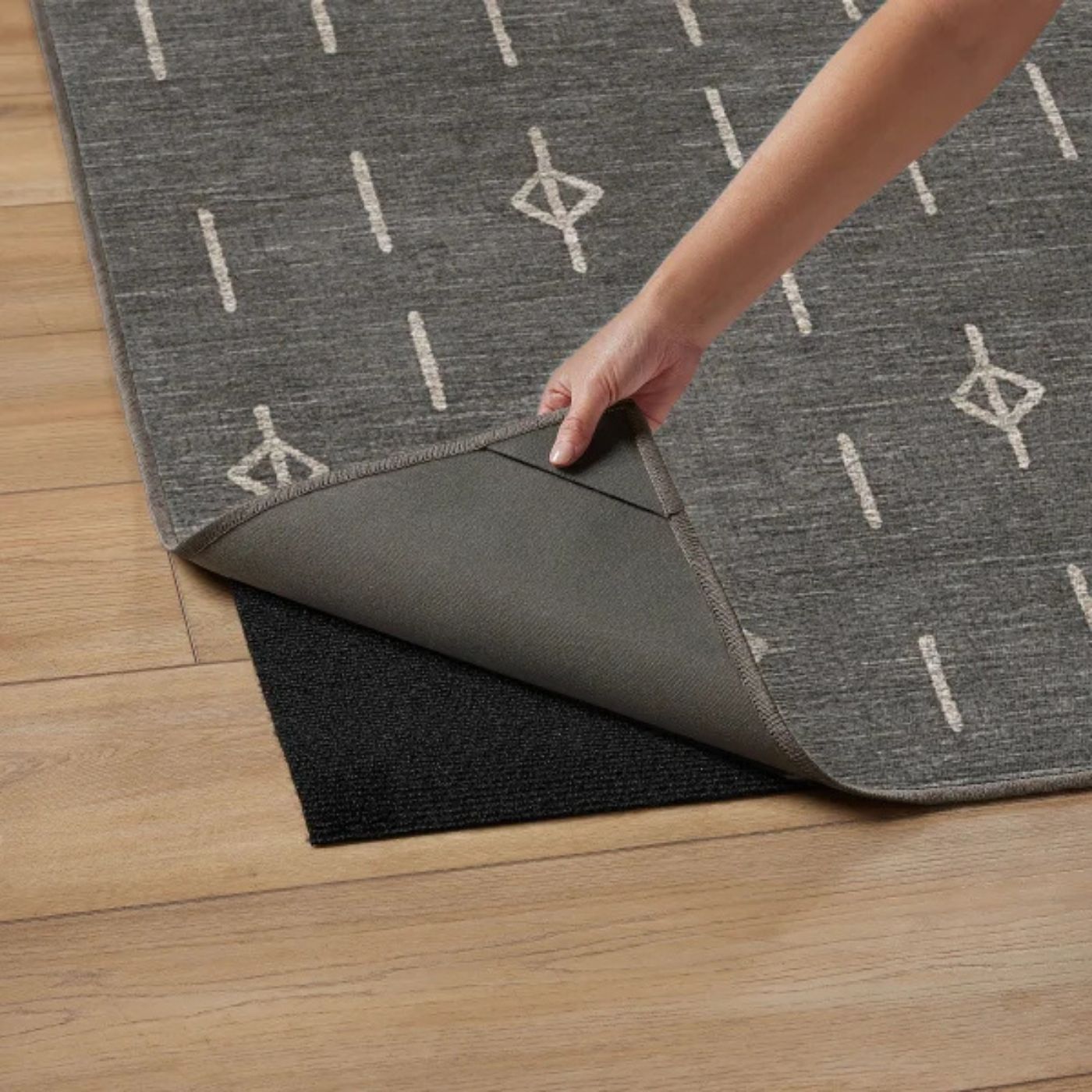 Tapis tissé plat gris Alina
