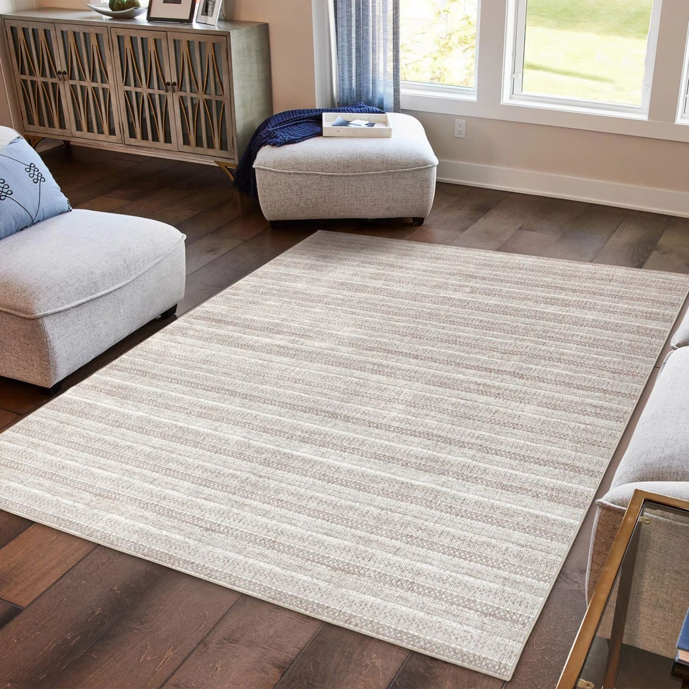 Oakley Beige Dream Mink Printed Chenille Collection