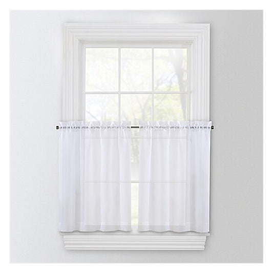 Regal Home Voile Uni à Fronces Brise-bise Lot de 2