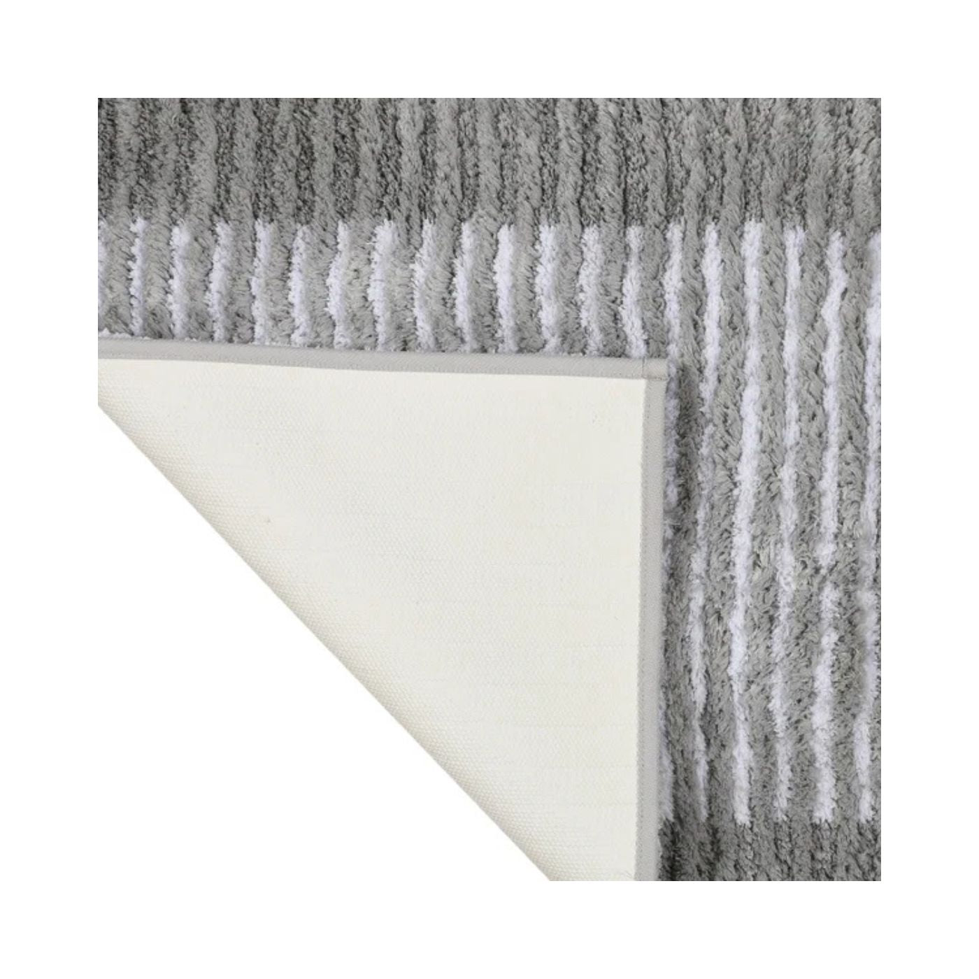 Textured Stripe Microfiber Bath Mat