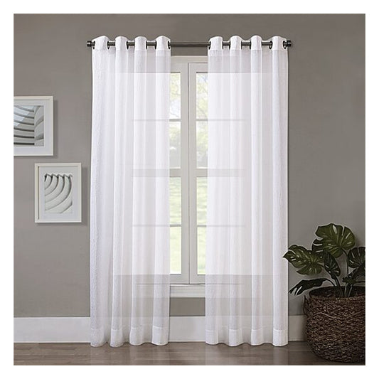 Regal Home Crushed Voile Uni à Œillets Voilage Froissé Rideau Simple Panneau