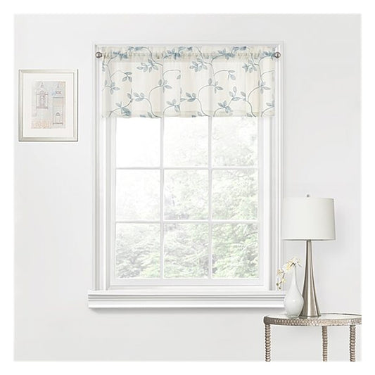 Regal Home Meadow Brodé à Fronces Cantonnière Motif Feuillage