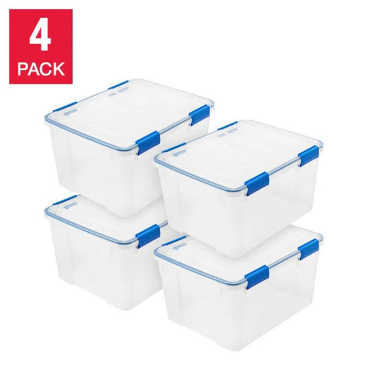 42 Litres Quart WeatherPro-Seal Storage Bin, 4-pack