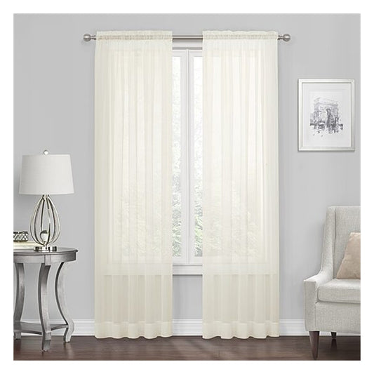 Regal Home Voile Uni à Fronces Voilage Rideau Simple Panneau