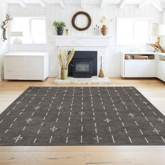 Tapis tissé plat gris Alina