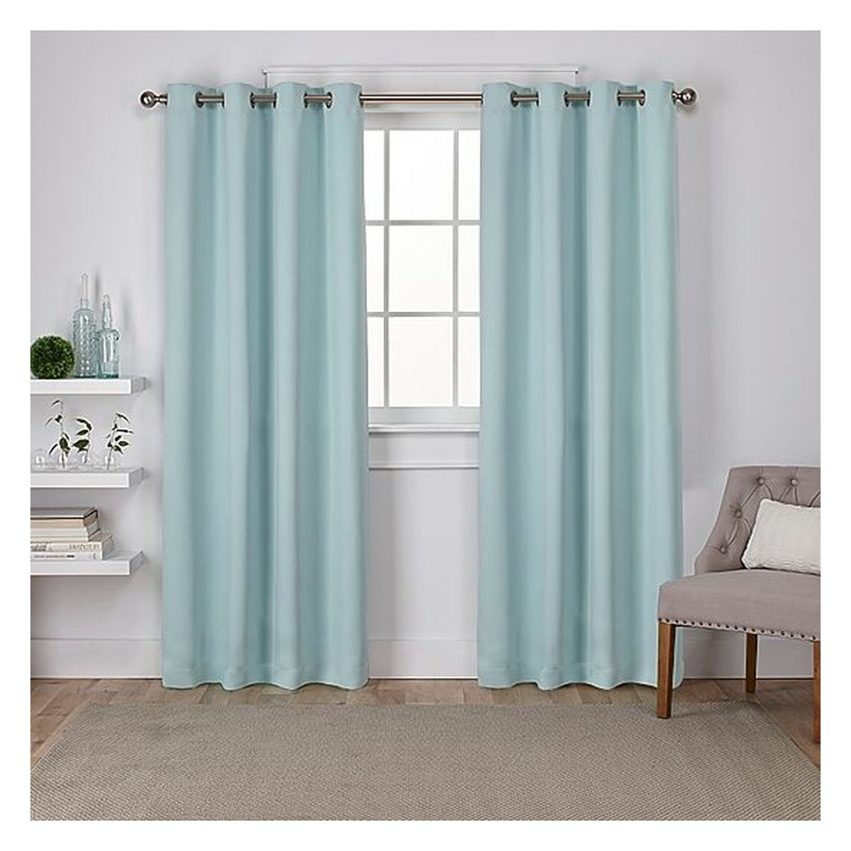 Rideau Exclusive Home Curtains Sateen, fixation à œillets, occultant, lot de 2 panneaux, vue 2