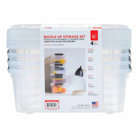 Up Storage Set 12L Clear 4-Pack