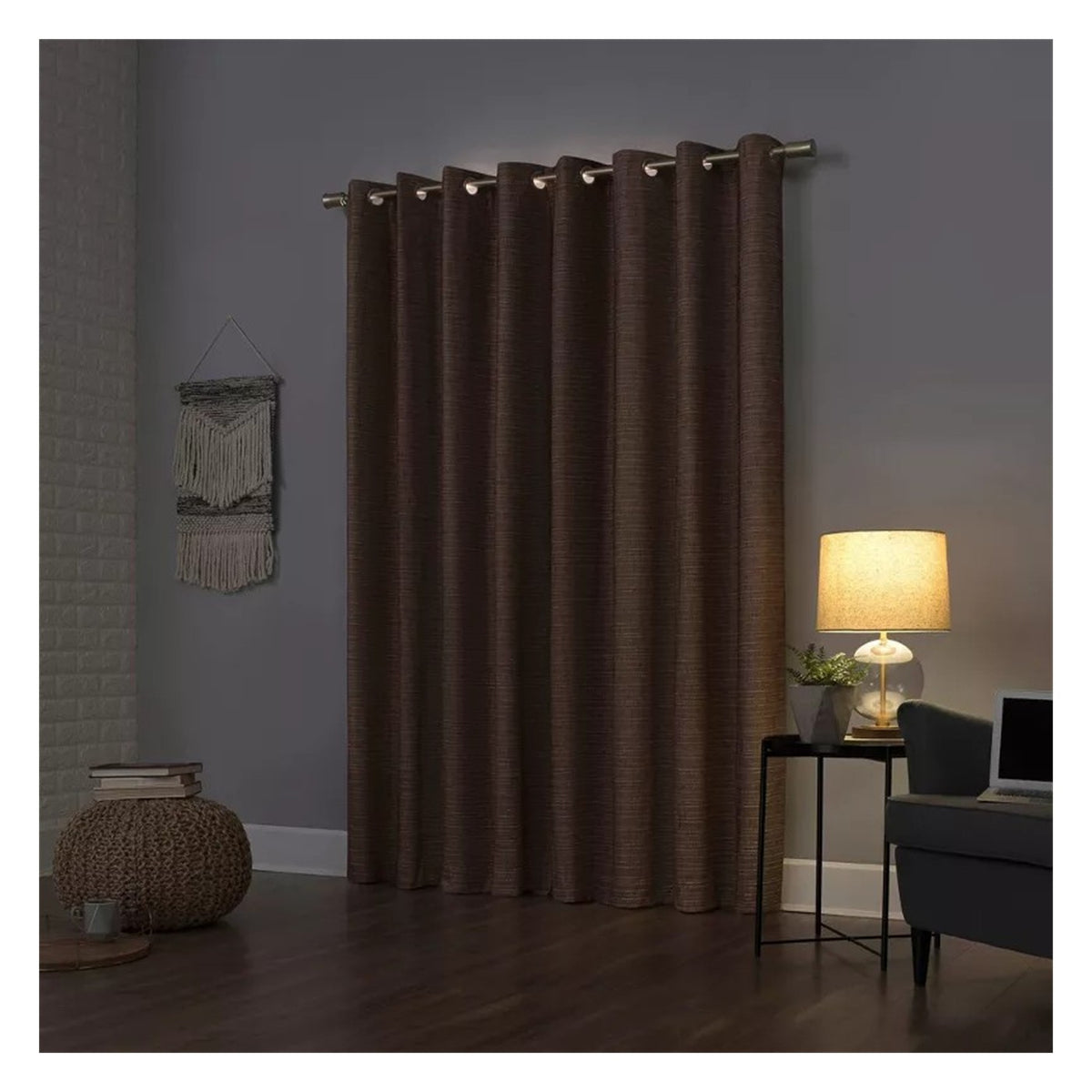 Rideau Sun Zero Kline, tissage toile de jute, isolation thermique extrême, fixation à œillets, occultant 100%, panneau simple, vue 7