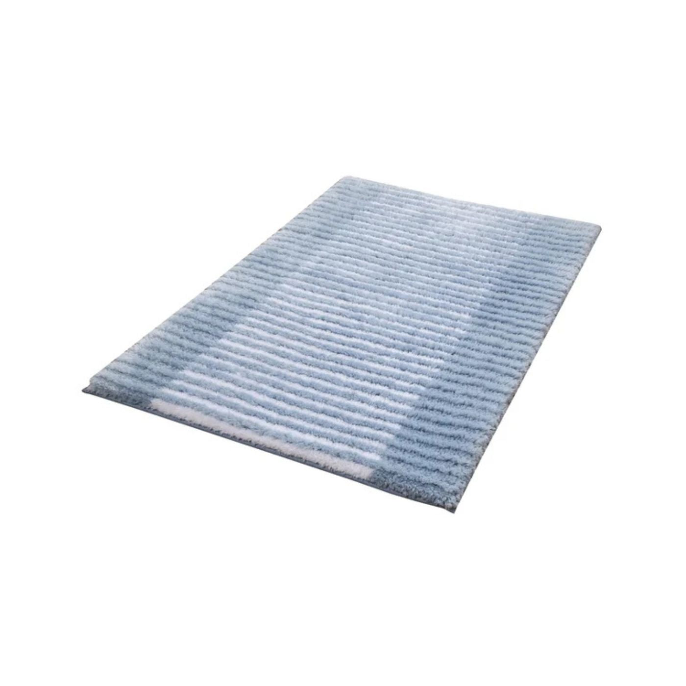 Textured Stripe Microfiber Bath Mat