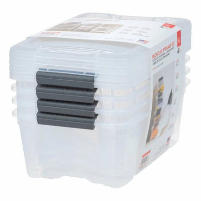 Up Storage Set 12L Clear 4-Pack
