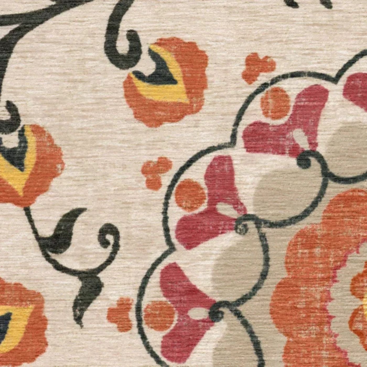 Tapis tissé plat corail Suzani