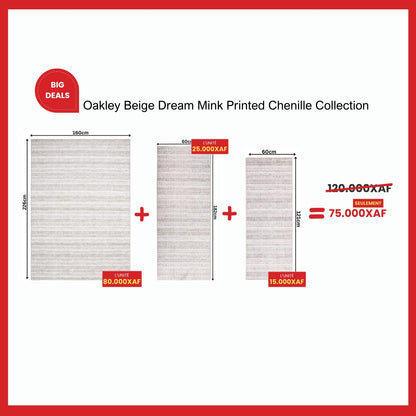 Oakley Beige Dream Mink Printed Chenille 3 Packs