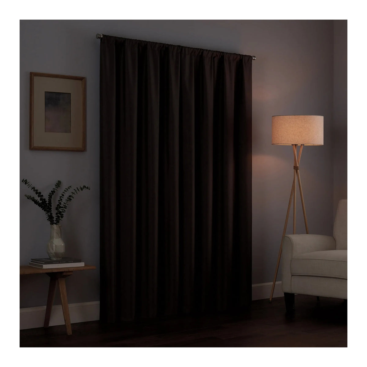 ECLIPSE Kendall rideau occultant uni, coloris Black