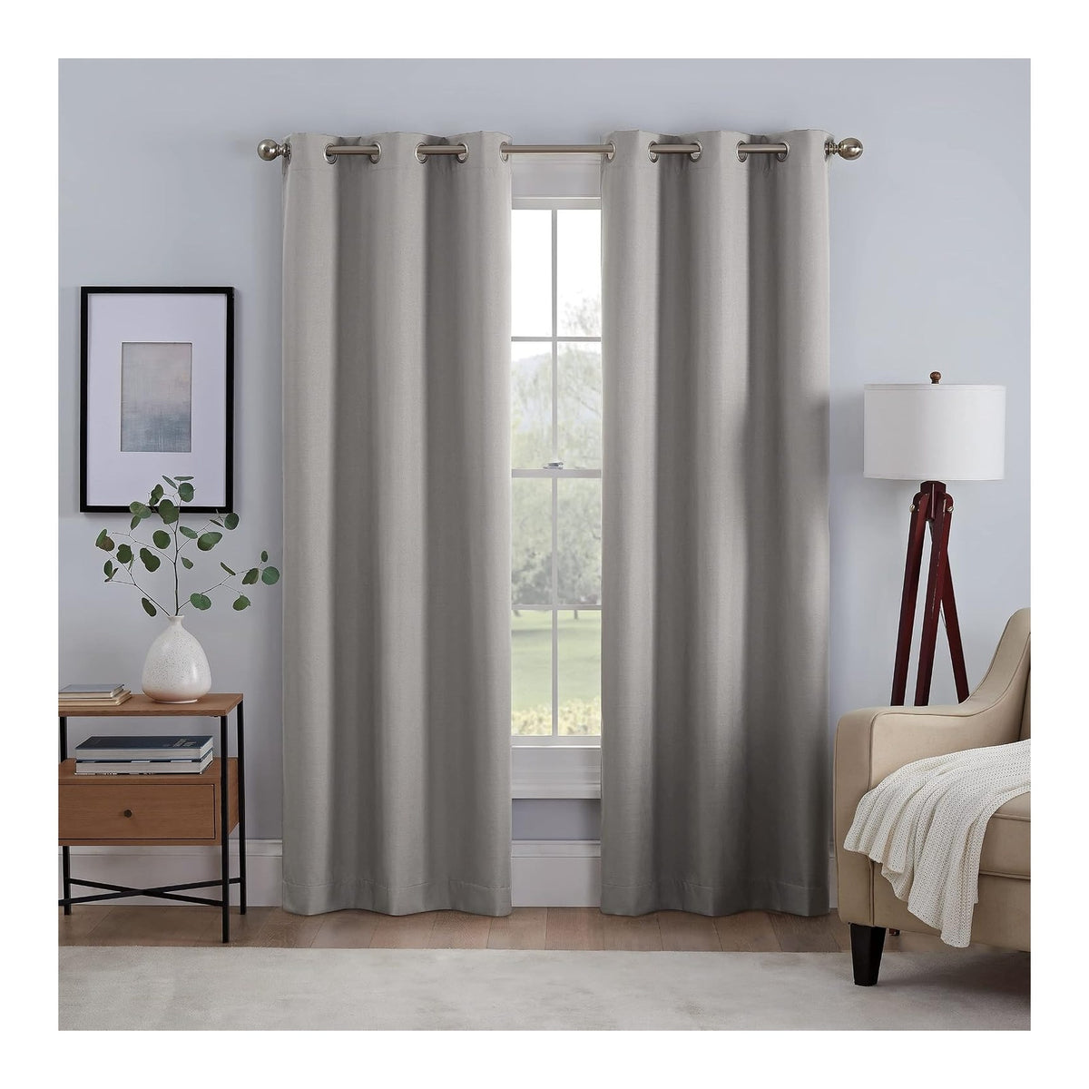 ECLIPSE Kylie lot de 2 rideaux 100% occultants à œillets, coloris Grey