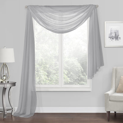 Regal Home Voile Uni Cantonnière Écharpe à Draper