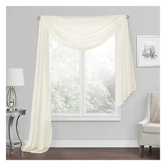 Regal Home Voile Uni cantonnière écharpe à draper - 1